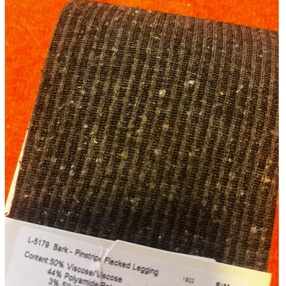 Lemon touch of silk brown pinstripe flecked ribbed leggings made in Italy NWT - Picture 5 of 7